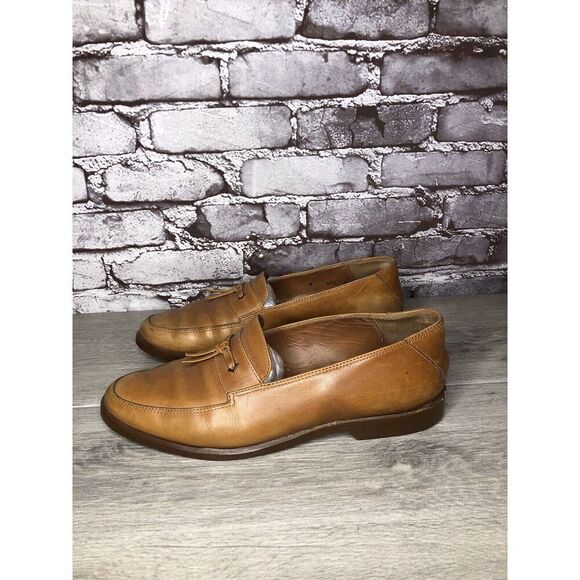 Gianni Versace Brown Leather Slip On Tassel Bow Dress Loafers Shoes Men Sz 9B US - Picture 6 of 16